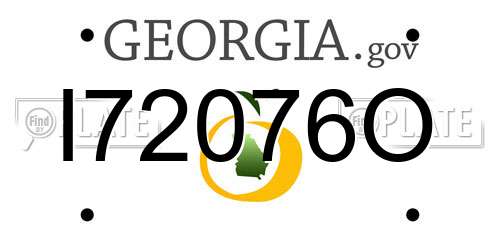 I72076O Georgia License Plate