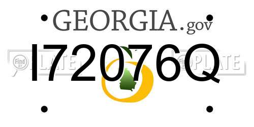 I72076Q Georgia License Plate