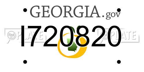 I720820 Georgia License Plate