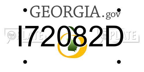 I72082D Georgia License Plate