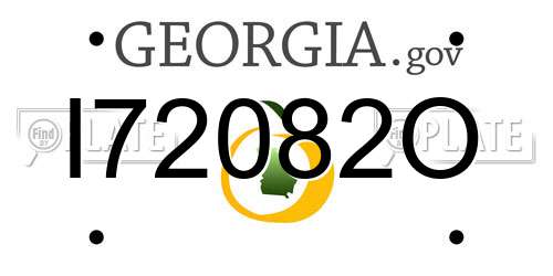 I72082O Georgia License Plate