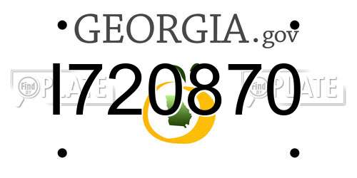 I720870 Georgia License Plate
