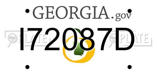 I72087D Georgia License Plate