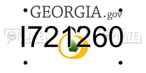 I721260 Georgia License Plate