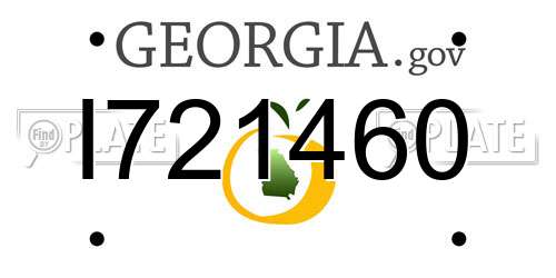 I721460 Georgia License Plate