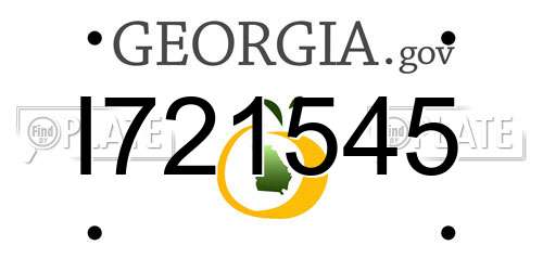 I721545 Georgia License Plate