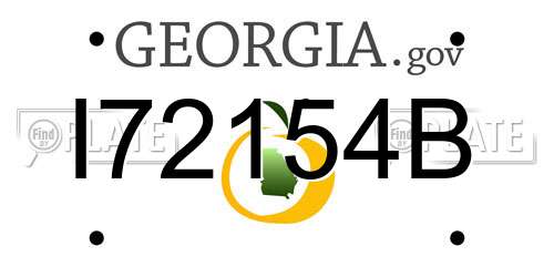 I72154B Georgia License Plate