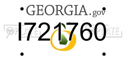 I721760 Georgia License Plate