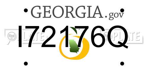 I72176Q Georgia License Plate