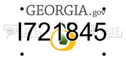 I721845 Georgia License Plate