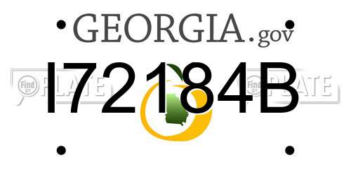I72184B Georgia License Plate