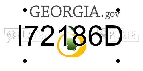 I72186D Georgia License Plate