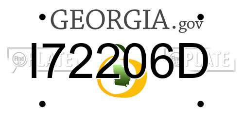 I72206D Georgia License Plate