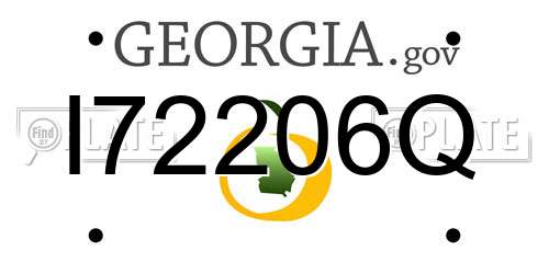 I72206Q Georgia License Plate