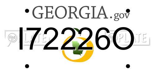 I72226O Georgia License Plate