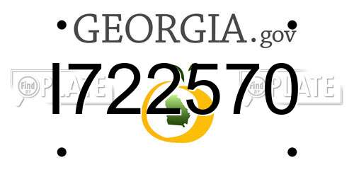 I722570 Georgia License Plate