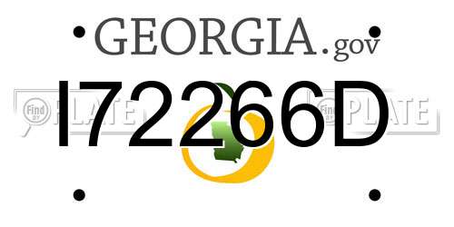 I72266D Georgia License Plate