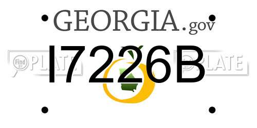 I7226B Georgia License Plate