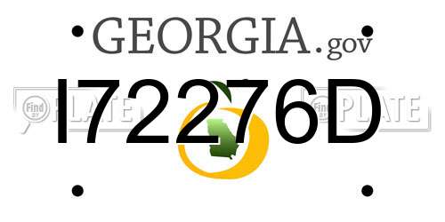 I72276D Georgia License Plate
