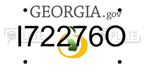 I72276O Georgia License Plate