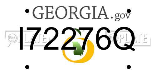 I72276Q Georgia License Plate