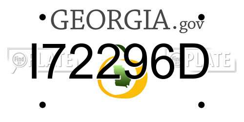 I72296D Georgia License Plate
