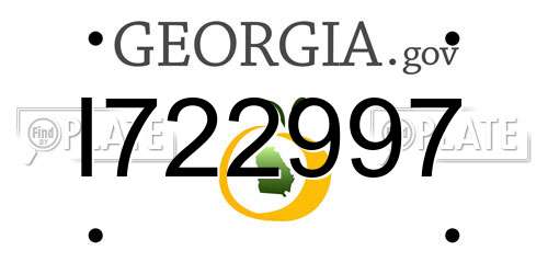 I722997 Georgia License Plate
