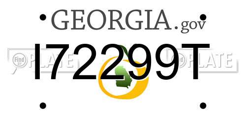 I72299T Georgia License Plate
