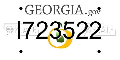 I723522 Georgia License Plate