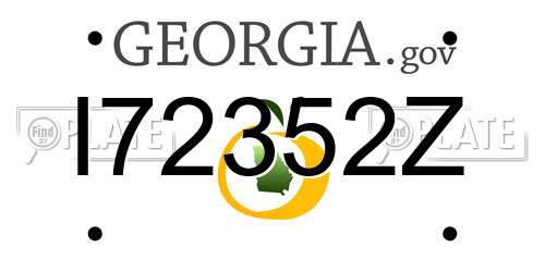 I72352Z Georgia License Plate