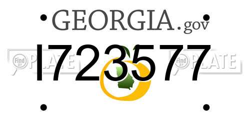 I723577 Georgia License Plate