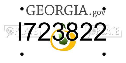 I723822 Georgia License Plate