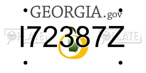 I72387Z Georgia License Plate
