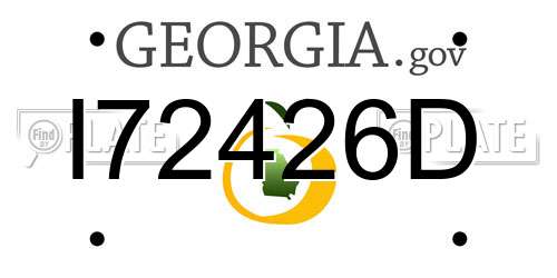 I72426D Georgia License Plate