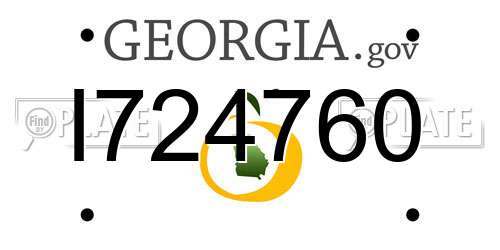 I724760 Georgia License Plate