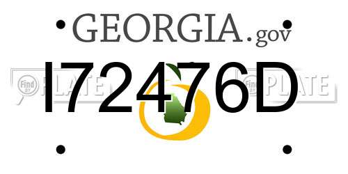 I72476D Georgia License Plate