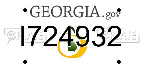 I724932 Georgia License Plate