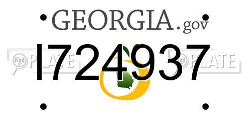 I724937 Georgia License Plate
