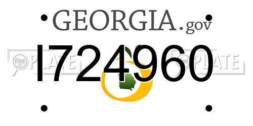 I724960 Georgia License Plate