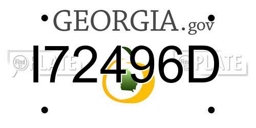 I72496D Georgia License Plate
