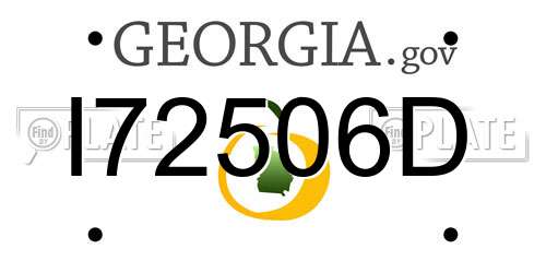 I72506D Georgia License Plate