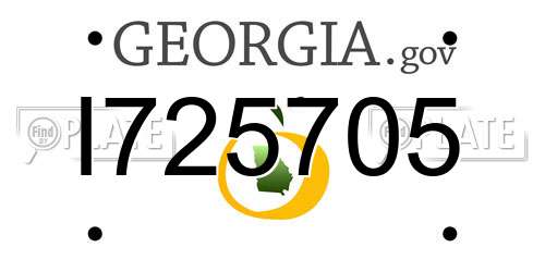 I725705 Georgia License Plate
