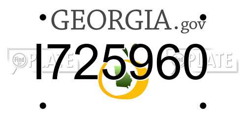 I725960 Georgia License Plate