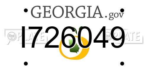 I726049 Georgia License Plate