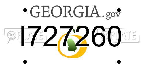 I727260 Georgia License Plate