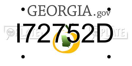 I72752D Georgia License Plate