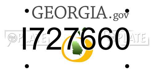 I727660 Georgia License Plate
