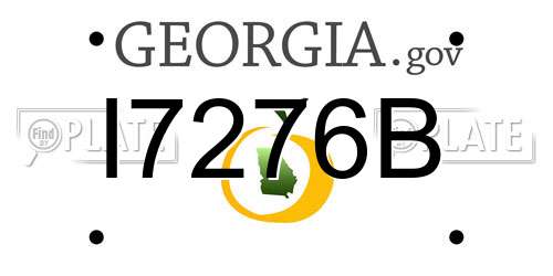 I7276B Georgia License Plate