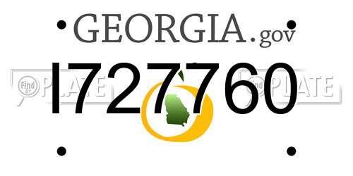 I727760 Georgia License Plate