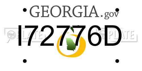 I72776D Georgia License Plate